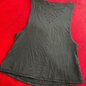 Buffbunny laser cut out tank onyx color size L
